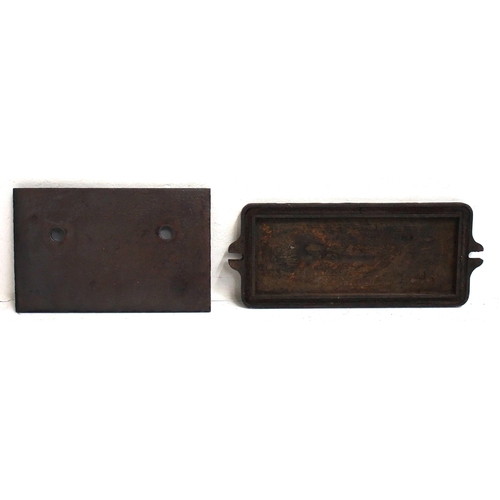 407 - London North Western Railway C/I rolling stock fuse box cover (unrestored), steel fabricated 