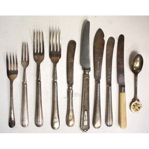 463 - Knives & forks - LNWR, BTC, West Coast Dining Saloons, Rly Convalescent Home. (10) (Dispatch by Mail... 