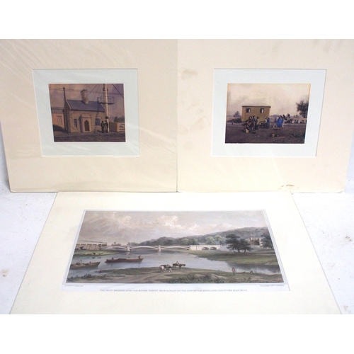 472 - Quantity of mounted prints - including AS Buxton, Wootton Basset, St Pancras, St James Bridge Bath, ... 