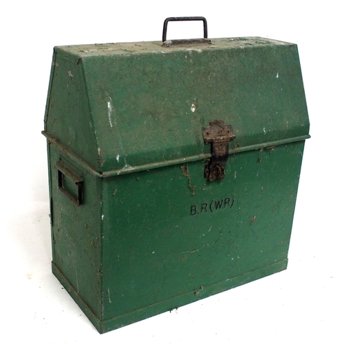 475 - British Railways (Western) steel hinged carrying box heavily embossed 