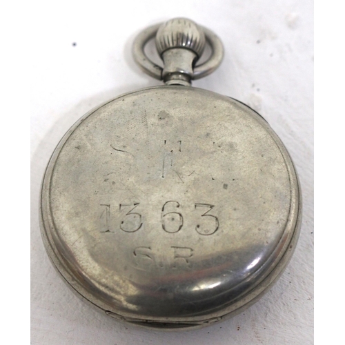 477 - South Eastern Rly/Southern Railway pocket watch, SER, 1363 SR, SER engraving very worn, movement by ... 