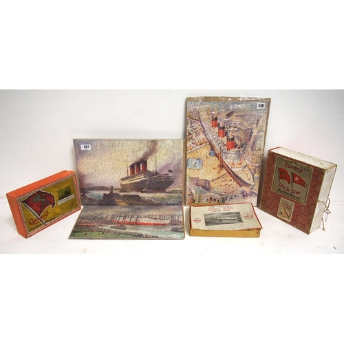 492 - Cunard White Star Line wooden jigsaw puzzles - 