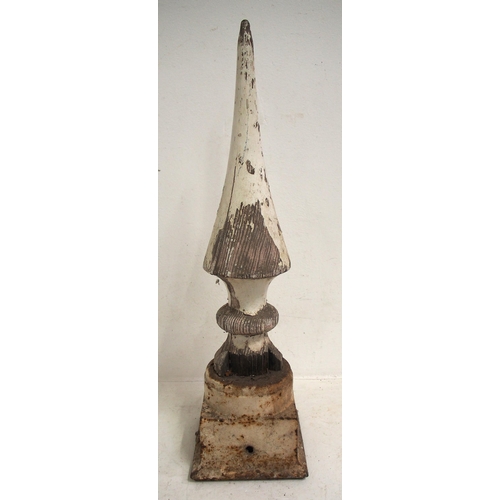 546 - Midland Railway signal finial, cast iron & wood construction, stands 30