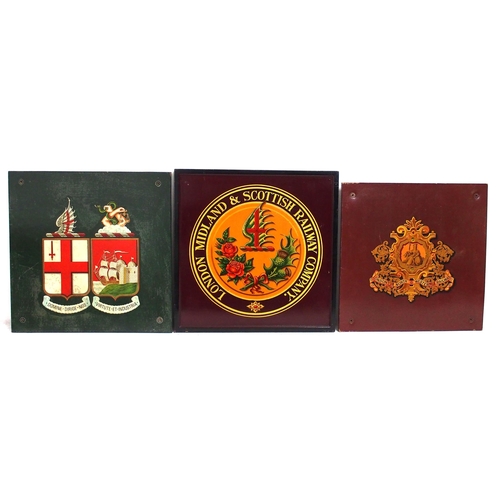 590 - Mounted coats of arms - Great Western Railway, London North Western Railway, London Midland & Scotti... 