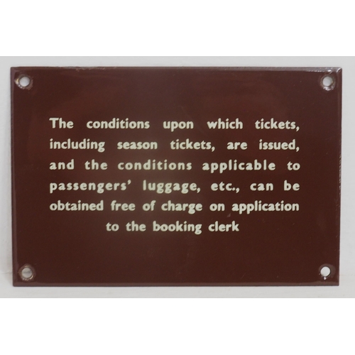 593 - British Railways enamel ticket conditions notice, 6