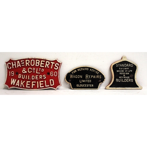 68 - Selection of C/I wagon plates - Standard Railway Co Reddish & Heywood, Wagon Repairs, Chas Roberts 1... 