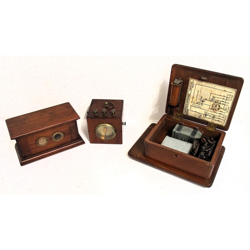 71 - Miscellaneous telegraph/phone items - meter, indicator, case, coil condenser. (3) (Dispatch by Mailb... 