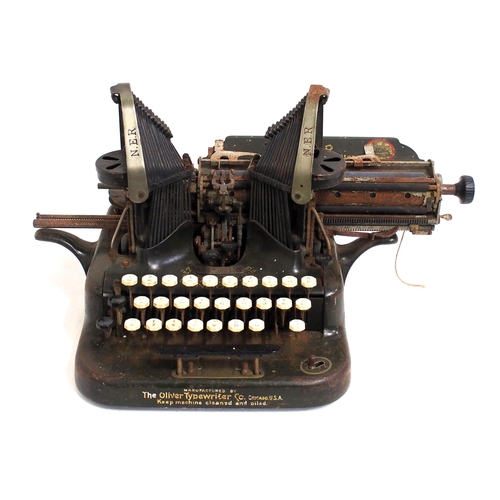 84 - North Eastern Railway Oliver typewriter, copiously marked NER complete with cast 