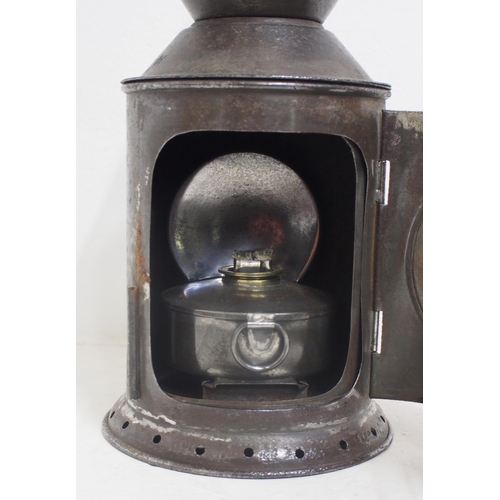 1034 - Bulpitts & Sons 1917 Military issue handlamp, missing internal green glass, stripped condition. (Dis... 