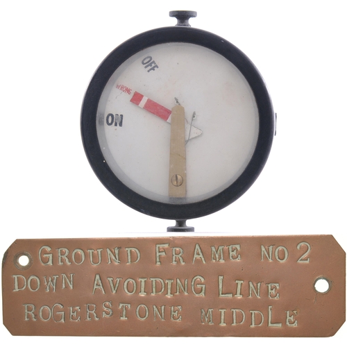 1049 - Bakelite case home signal repeater and shelf plate, GROUND FRAME No 2, DOWN AVOIDING LINE, ROGERSTON... 