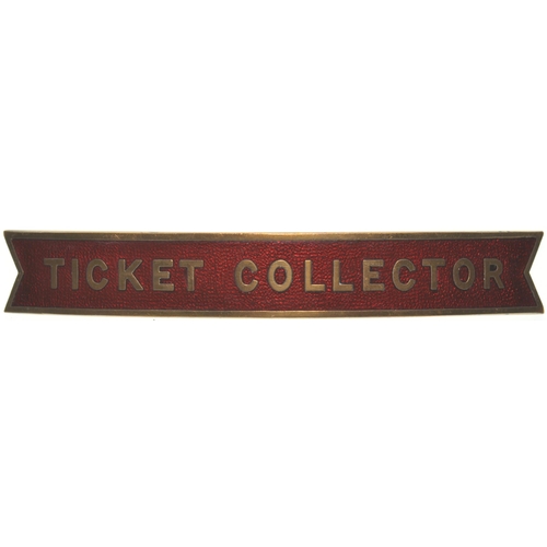 1058 - BR(M) fishtail cap badge, TICKET COLLECTOR, gilt, 4¾