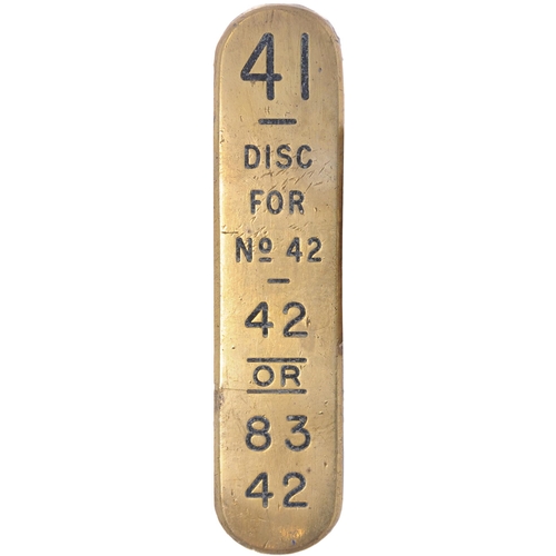 1068 - GWR signal lever plates, including FPL, Disc, Down Main Starting, Down Main Home, length from 3¾