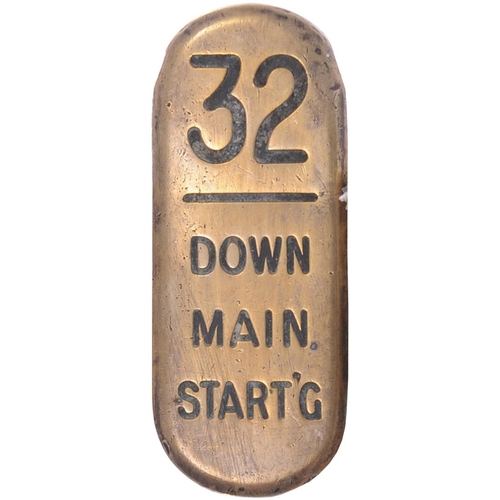 1068 - GWR signal lever plates, including FPL, Disc, Down Main Starting, Down Main Home, length from 3¾