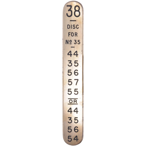 1071 - GWR signal lever plates, wording includes DISC, FPL, Up Main Facing, Down Main Starting, lengths 3¾