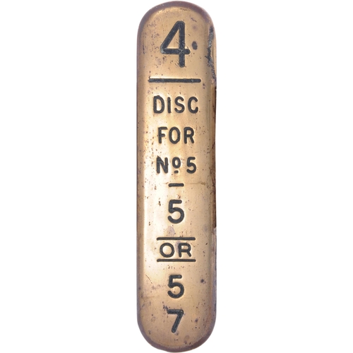 1071 - GWR signal lever plates, wording includes DISC, FPL, Up Main Facing, Down Main Starting, lengths 3¾