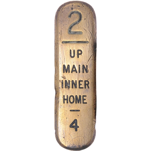 1076 - GWR signal lever plates, wording includes DISC, FPL, UP MAIN HOME, UP MAIN FACING/SIDING, lengths 4½... 