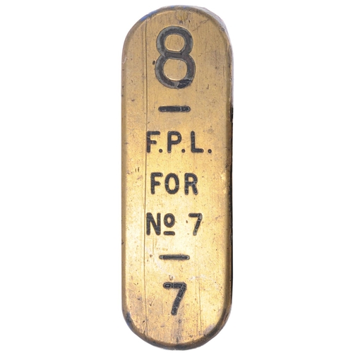 1079 - GWR signal lever plates, wording includes DISC, FPL, DOWN MAIN, FACING FROM UP MAIN, DOWN MAIN START... 