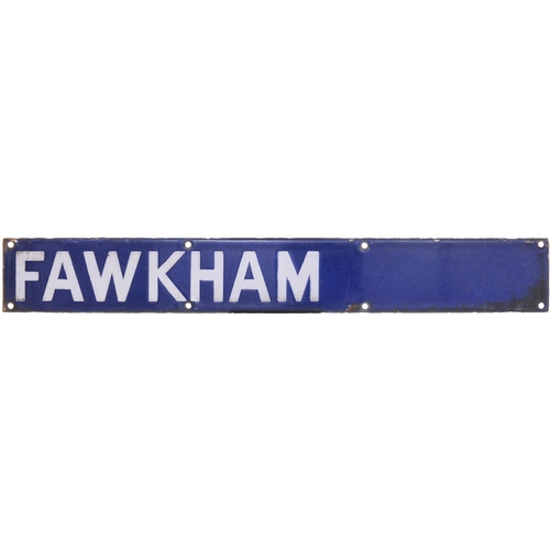 1081 - SR departure indicator plate, FAWKHAM, a station on the Swanley to Rochester route, renamed Longfiel... 