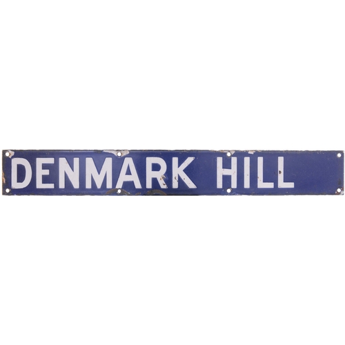 1085 - SR departure indicator plate, DENMARK HILL, enamel, length 17