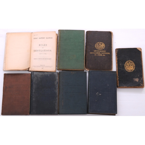 1087 - Rule books, pre-group, LB&SCR 1857, GCR 1920, SECR 1905, GNR 1920, LSWR 1904, SER Switchmen, Signalm... 