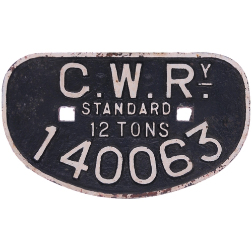 1091 - GWR D wagonplates, 12, 14, 14 and 20 Tons. (4)