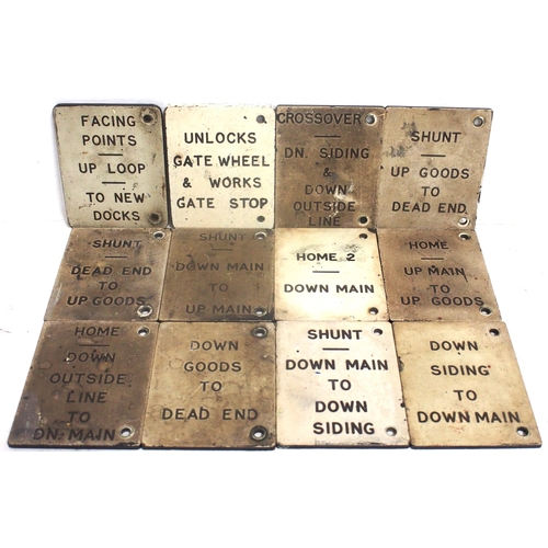 1101 - British Railways (LMR) traffolite signal box back plates descriptions as per image, noted as from Gl... 