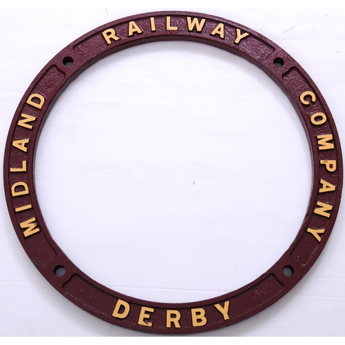 1104 - Midland Railway Company Derby, a cast iron ring / surround, 20¾