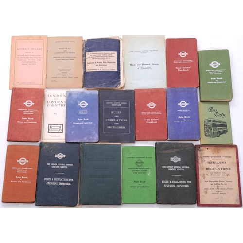 1106 - Rule books, London Tram and Bus, inc. Croydon Corporation Tramways, LCC Trams, Met Electric, etc, th... 