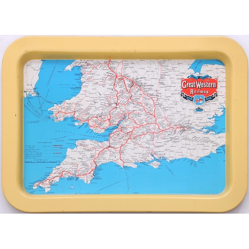 1110 - Publicity, timetables, books, a quantity, also a souvenir tin tray with map of GWR displayed.