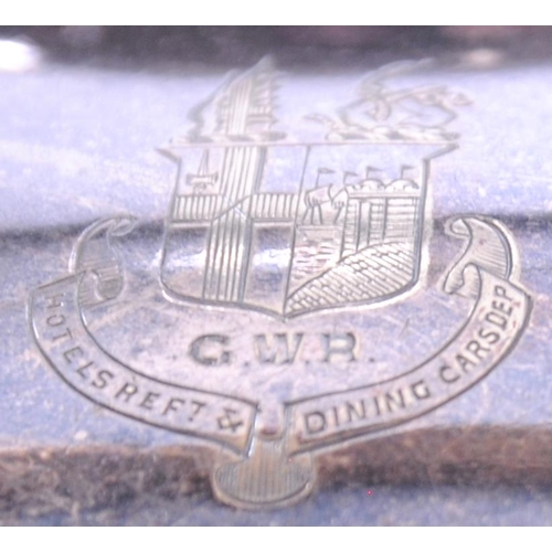 1133 - GWR silver plated cover with coat of arms, GWR HOTELS REFT & DINING CARS DEP, 8