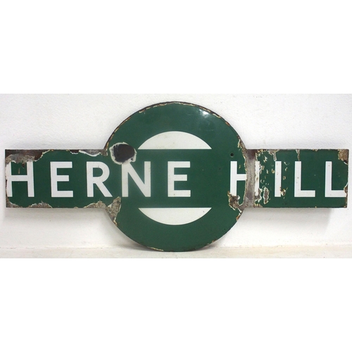 1146 - Southern Railway enamel station target sign 