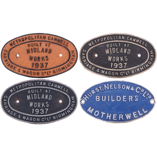 1181 - Wagonplates, Hurst Nelson, Met Camm Midland Works 1937 x3. (4)