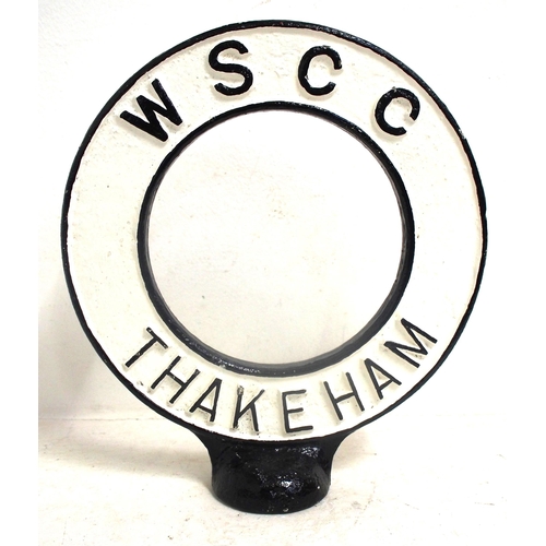 1185 - WSCC THAKEHAM, a village in Sussex between Pulborough and Henfield,  C/I road direction sign post ca... 