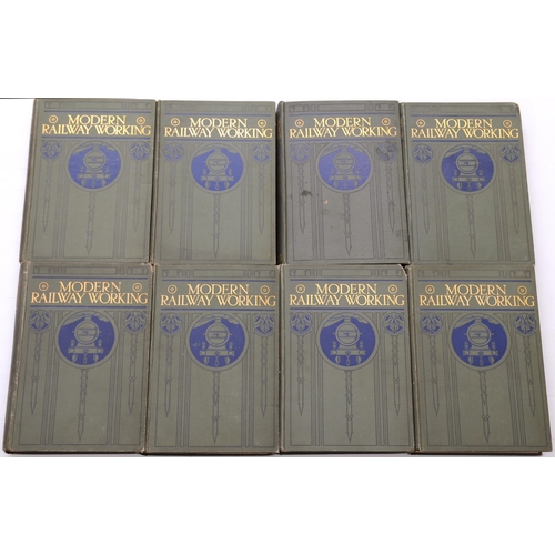 1189 - Modern Railway Working, eight volume set, Ed John Macaulay, pub Gresham London, 1913, used but gener... 