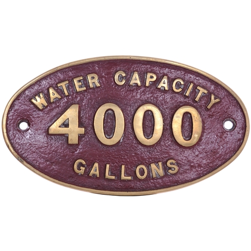 1193 - LMS tenderplate, WATER CAPACITY 4000 GALLONS, cast brass, 10½