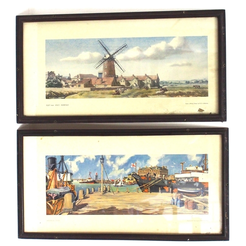 601 - British Railways (Eastern) carriage prints in original Bakelite frames - HARWICH ESSEX