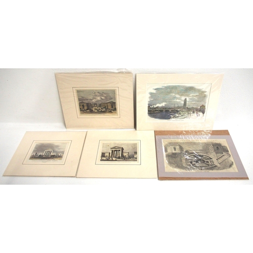 615 - Selection of 19C mounted prints - Boston, Euston (3),Baker Street. (5) (Dispatch by Mailboxes/Collec... 