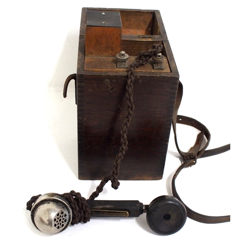 636 - London North Eastern Railway Lineman's wooden cased telephone traffolite plated 