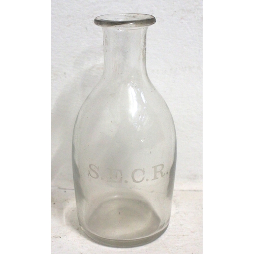 648 - South East & Chatham Railway glass carafe, stands 7