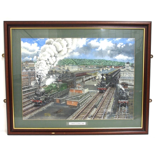 689 - Original painting, Cardiff General, by A.E. Gills, framed with mount.