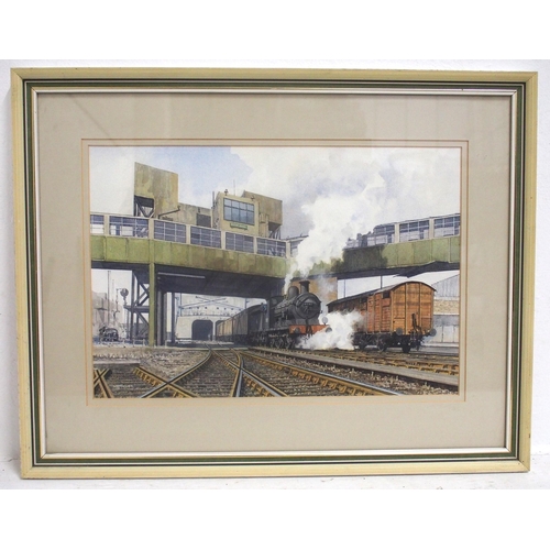 694 - Original watercolour painting of 31243 shunting at Dover by M A Turner, 20½