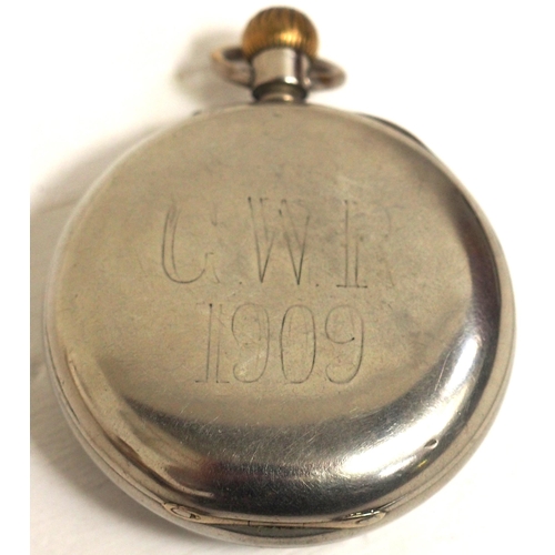 705 - Great Western Railway staff pocket watch by Rotherhams London No 178405, worn 