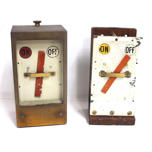 723 - London South Western Railway banner signal repeaters, brass cased however one is without case, banne... 