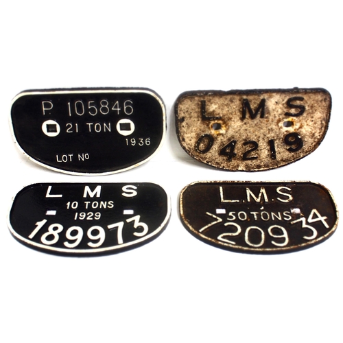 730 - D wagon C/I plates - P105846 21T 1936, LMS 04219, LMS 50T 720934, LMS 10T 1929 189973. (4) (Dispatch... 