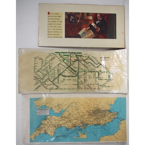 757 - British Railways (Southern) carriage system map covering Suburban Services, darkening of paper where... 