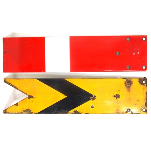 765 - London Midland & Scottish Rly 4' Distant enamel upper quadrant signal blade, BR 4' home - both ex se... 