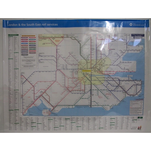 782 - London and the South East Rail services map (NSE area) poster quad royal glossy. (Dispatch by Mailbo... 