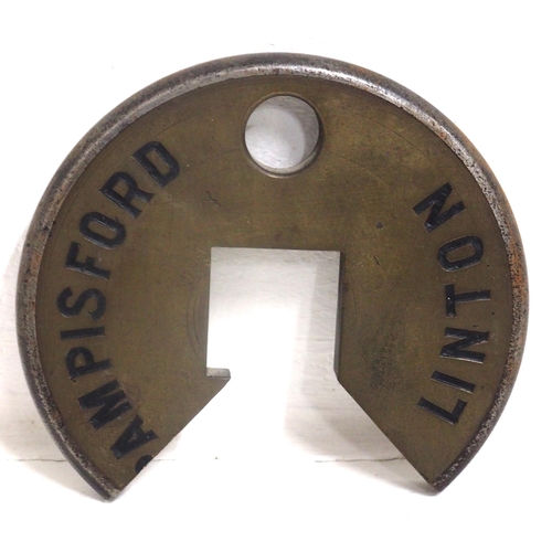 799 - Great Eastern Railway Tyers No 6 brass & steel single line tablet 