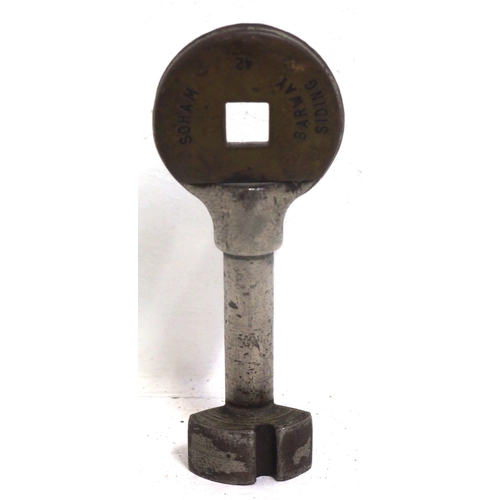 824 - Single line key - Soham - Barway Siding, chromed steel. Ely-Newmarket route. (Dispatch by Mailboxes/... 