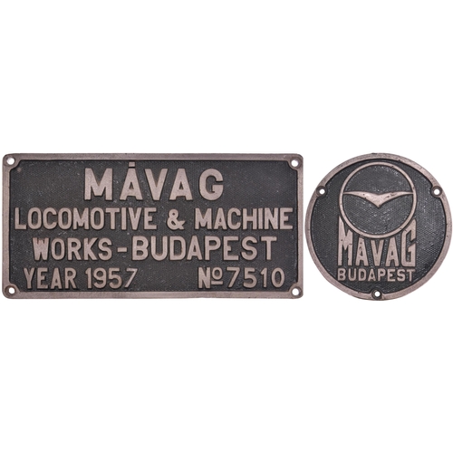 869 - Worksplate, Mavag, 7510, 1957, cast aluminium, 15